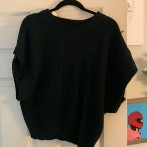 L a new day black sweater over sized sleeves